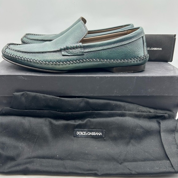 Dolce & Gabbana Men\'s Dark Green Moccasin Driving Loafer - UK 8 US 9 EU 42 main image 9